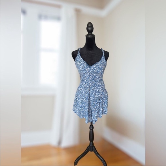 Princess Polly Thunderclouds Playsuit Romper Size 8 Blue Floral Print - Picture 4 of 15